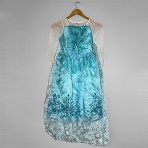 ReliBeauty Girls Sequin Princess Costume Long Sleeve Dress Blue Sequin Dress Sm